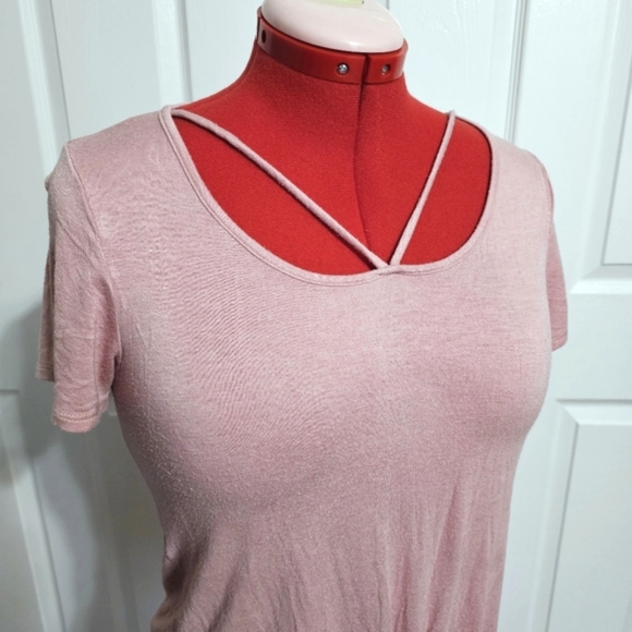 Threads Studio Strappy Front Tie Tee Shirt - Size M - Picture 3 of 9